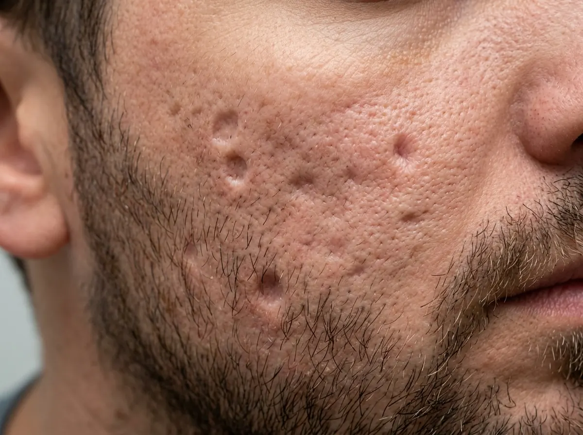 Before Rolling and boxcar acne scars