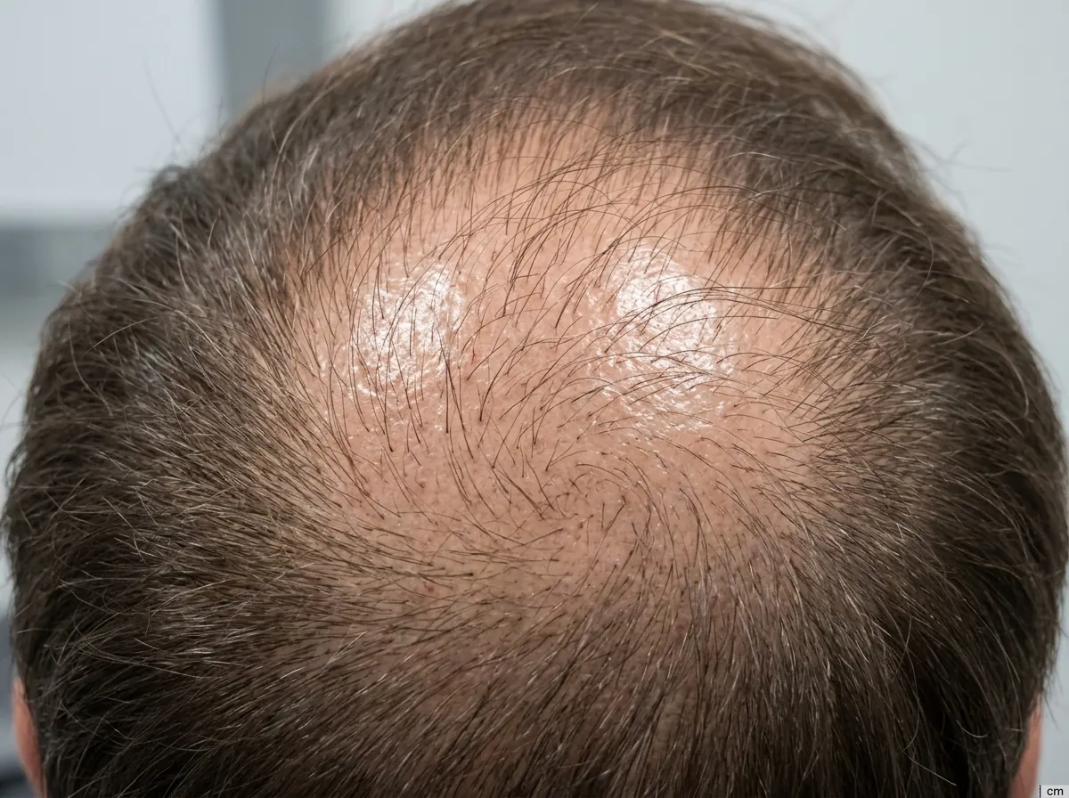 Before Thinning hair at the crown